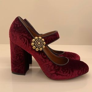Etro Velvet Mary Jane Heels Size 9